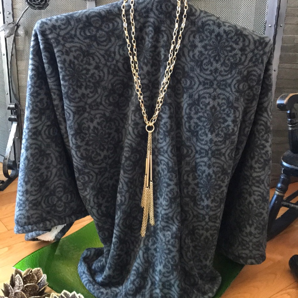 Long gold necklace